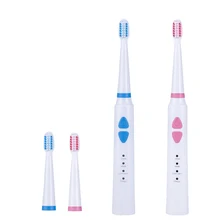 Электрическая зубная щетка с 1 сменными головками для щеток, аккумулятор, звуковая зубная щетка, Глубокая чистка, включает мягкую щетину