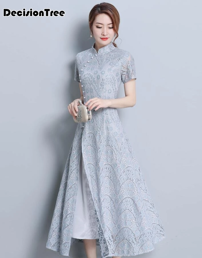 aodai вьетнамское платье Чонсам Ципао для женщин традиционная одежда с цветочным принтом Ао Дай азиатское платье вьетнамская одежда