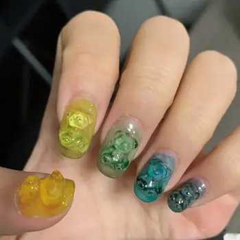 

2Pcs Cute Mini Bear Nail Art Silicone Mold Kit Nail Carving Mold Nail Carving Mold Nail Art Templates Maincure Tools