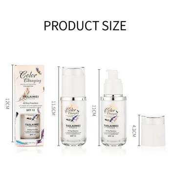 

Foundation makeup Long Lasting New Temperature-Changing Skin Light Concealer Oil Control Liquid Foundation Y826