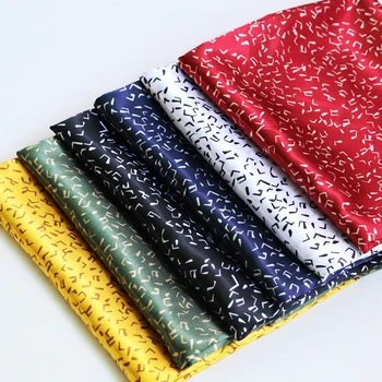 

Meter Shiny Lining Pajamas Robe Shirt Bag Material Music Print Satin Charmeuse Fabric Polyester Soft