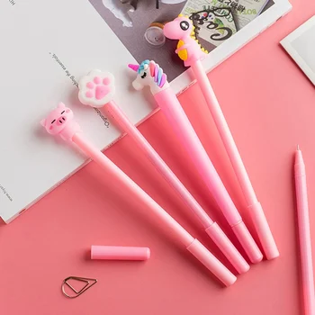 

20pcs Cute Pink Unicorn Gel Pen Case Set 0.5MM Black Ink Pen Kawaii School Student Stationery Supplies