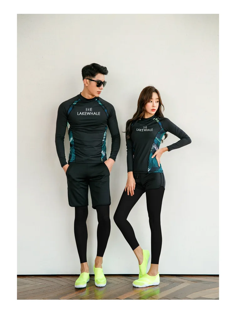 New Style South Korea Couples Diving Suit Long-sleeved Swimsuit Men And Women Sun-resistant Jellyfish Clothing Snorkeling Suit C