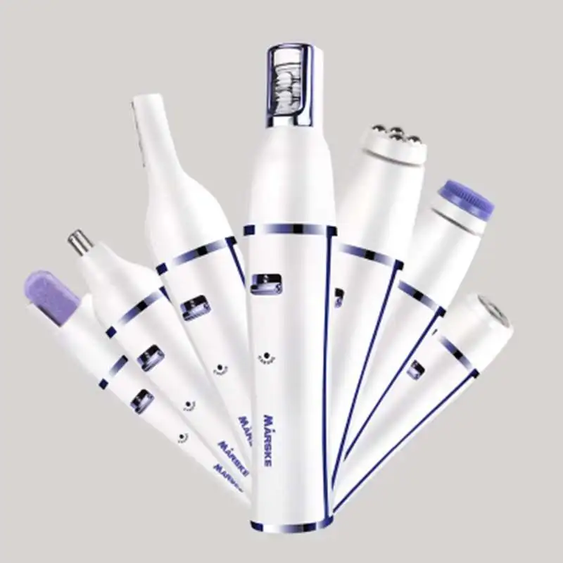 

7-in-1 Multi-functional Women's Electric Epilator Painless Hair Removal Device USB Charging Facial Washer Massager Body Shaver