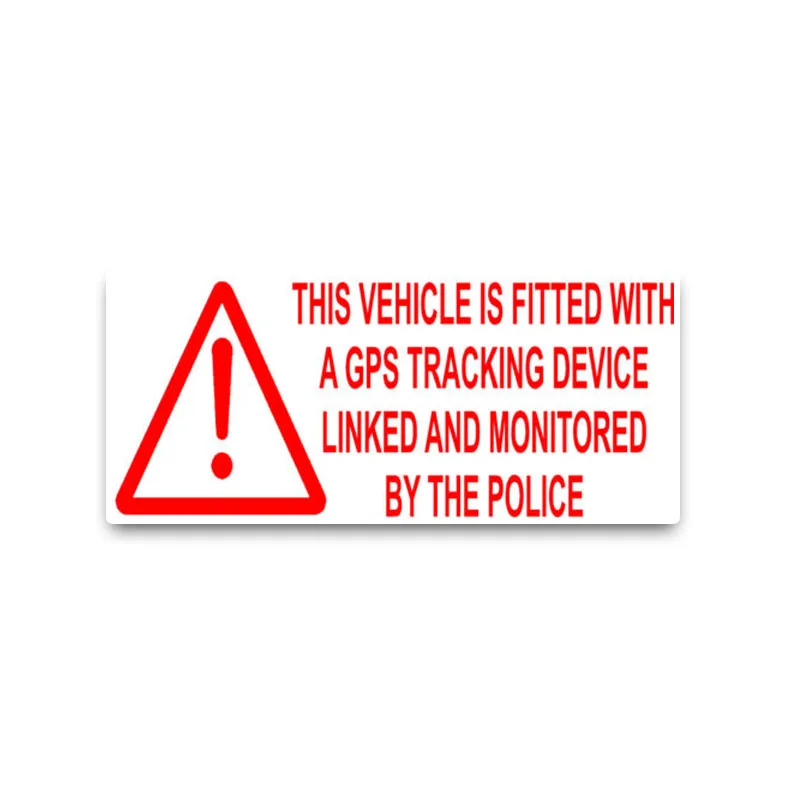 

Warning Red Bold Attention Vehicle Is Fitted with GPS Device Car Sticker Vinyl Car Window Car Styling Accessories PVC 11cm*5cm
