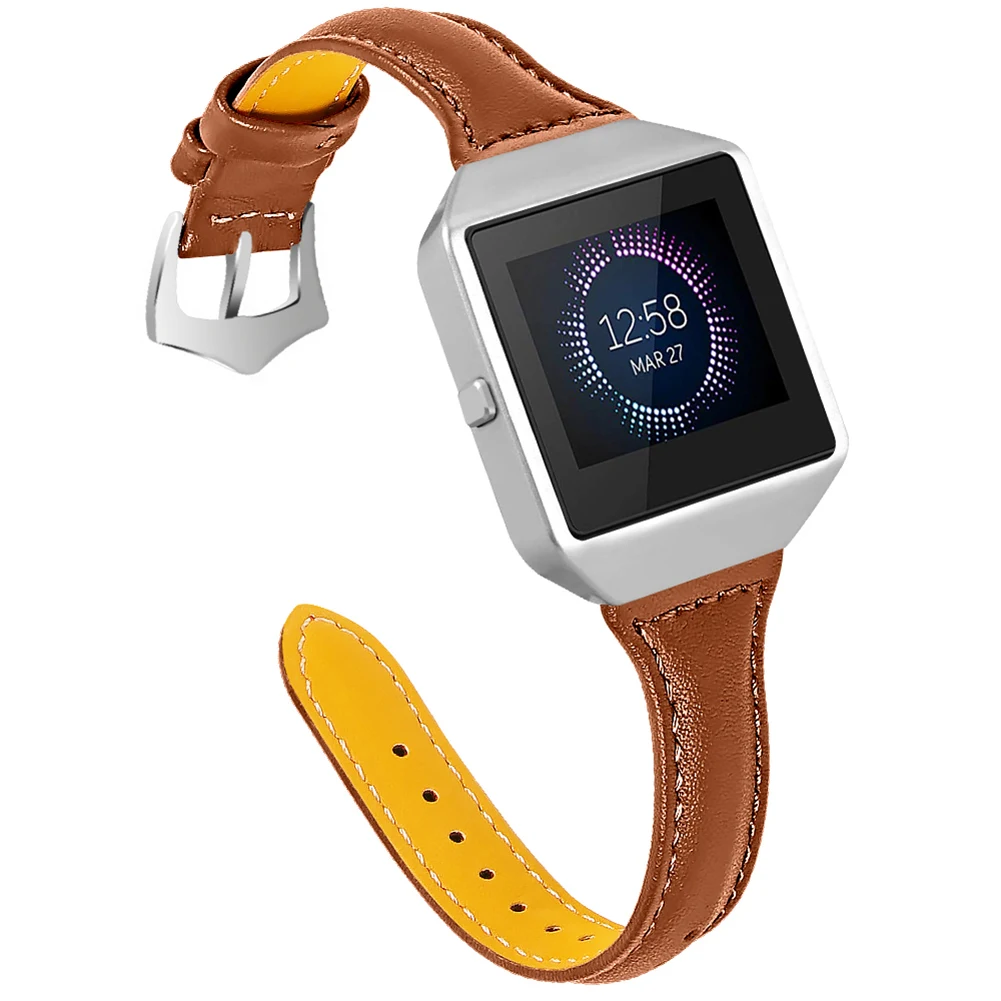 Кожаный ремешок для часов на замену браслет ремень для FitbitBlaze Смарт часы OD889 - Цвет: Коричневый