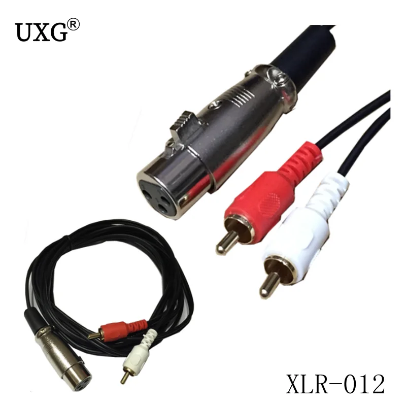 Красный белый 2 RCA штекер к XLR женскому стерео аудио динамику amp Y кабель 15 см 1 5 м