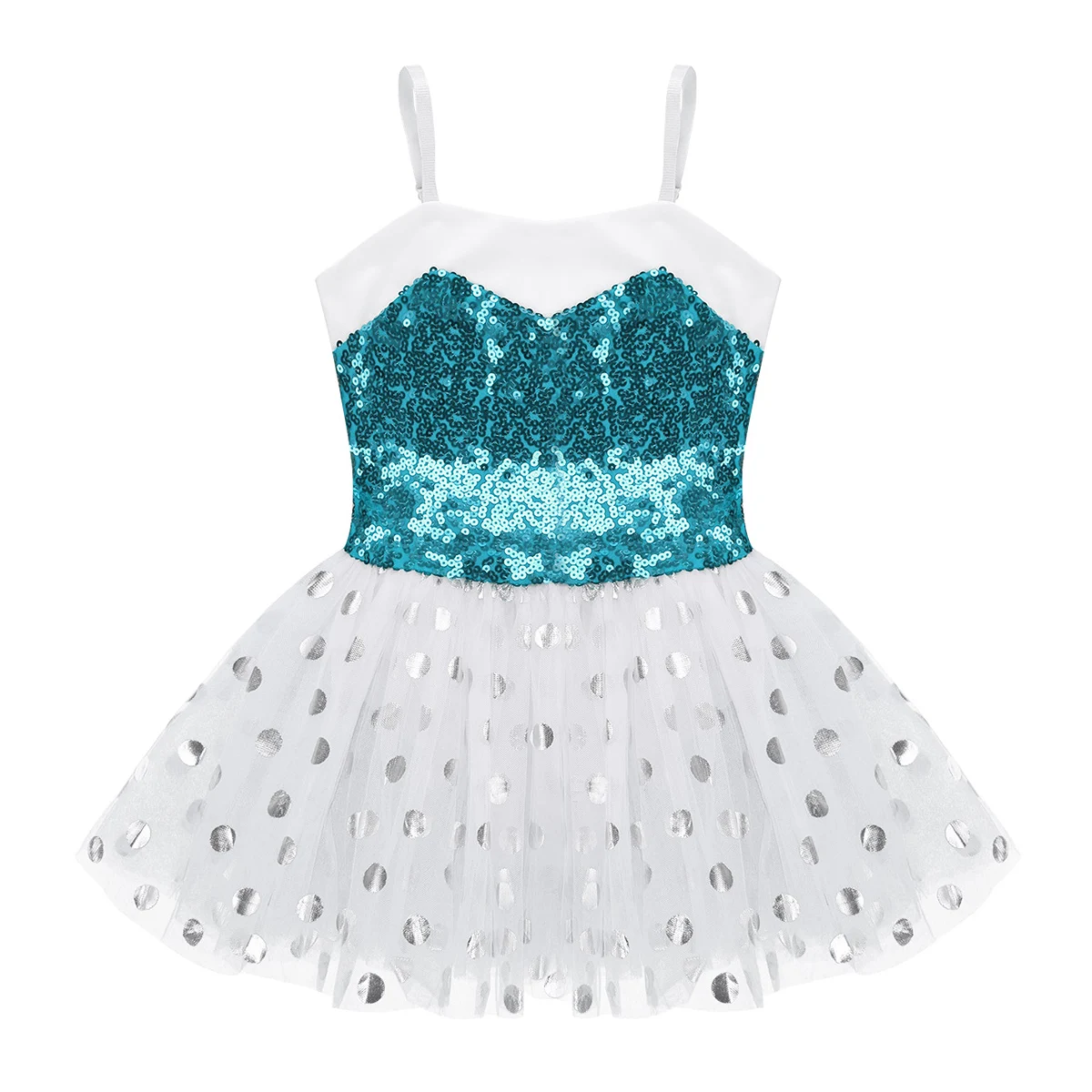 Kids Girls Gymnastics Leotard Ballet Dance Costume Shiny Sequin Dress Sequins Mesh Dancewear Ballerina Tutu Ballet Leotard Dress