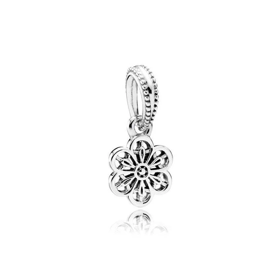 XIAOYI 925 Sterling Silver 11 Blooming Dahlia Daisy Flower Collection Charm Beaded Pendant Earrings CLIP Safety Chain