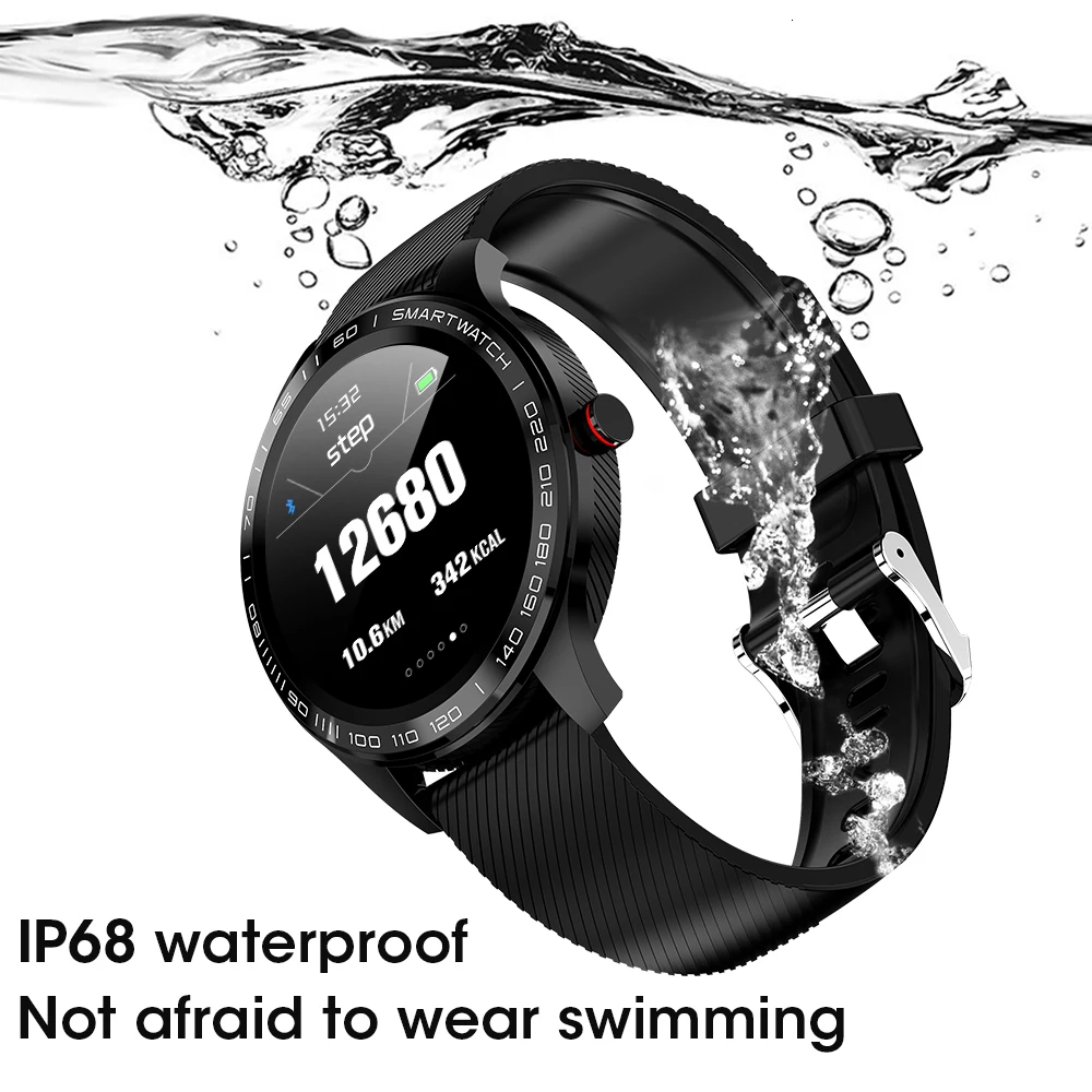 L9 Смарт-часы для мужчин ECG PPG сердечного ритма кровяное давление Smartwatch Полный Круглый сенсорный экран рамка из нержавеющей стали фитнес-трекер