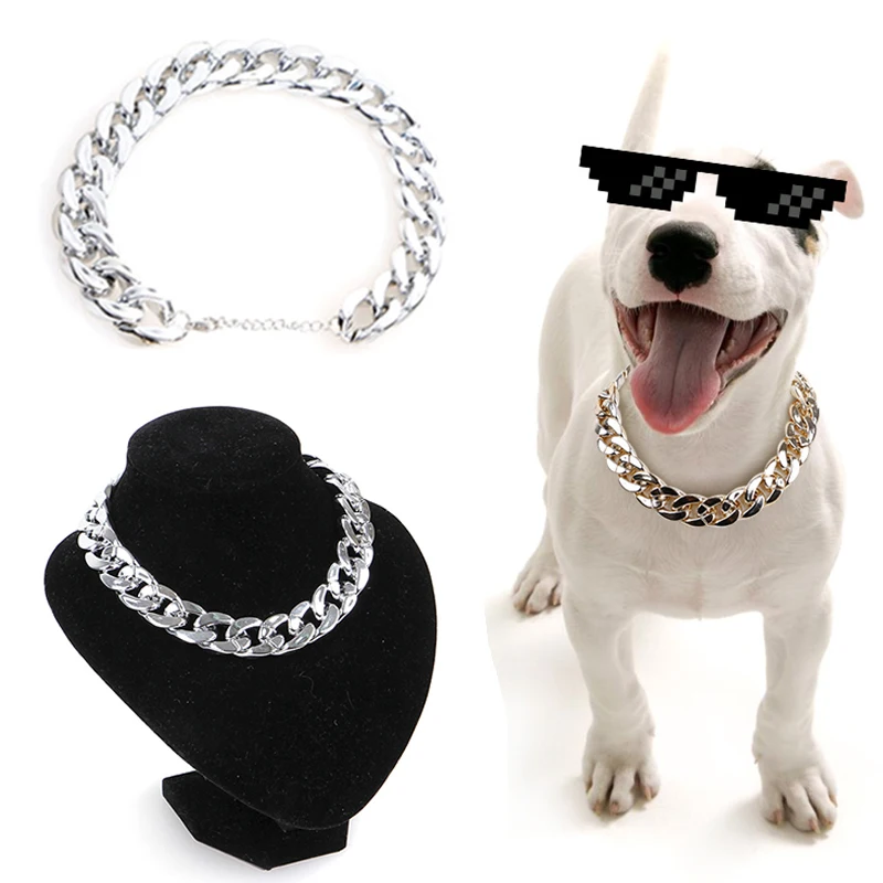 Pet Choke Chain Silver Necklace Collar Small Cat Dog French Bulldog Teddy