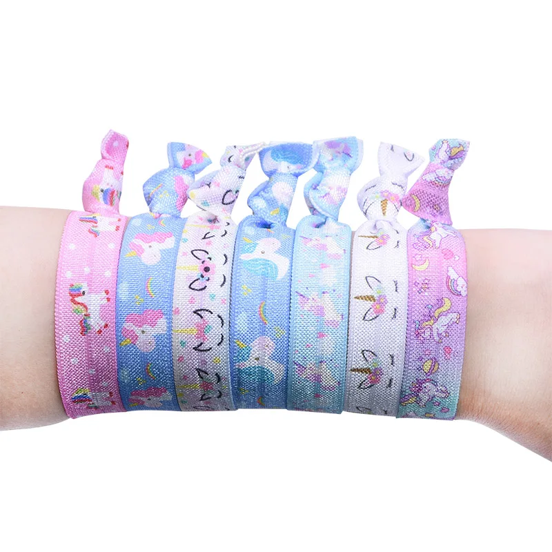 10pcs/lot Unicorn Parttern Elastic Wristband For Kids Birthday Unicorn Party Decoration Baby Shower Supplies Multicolor Bracelet