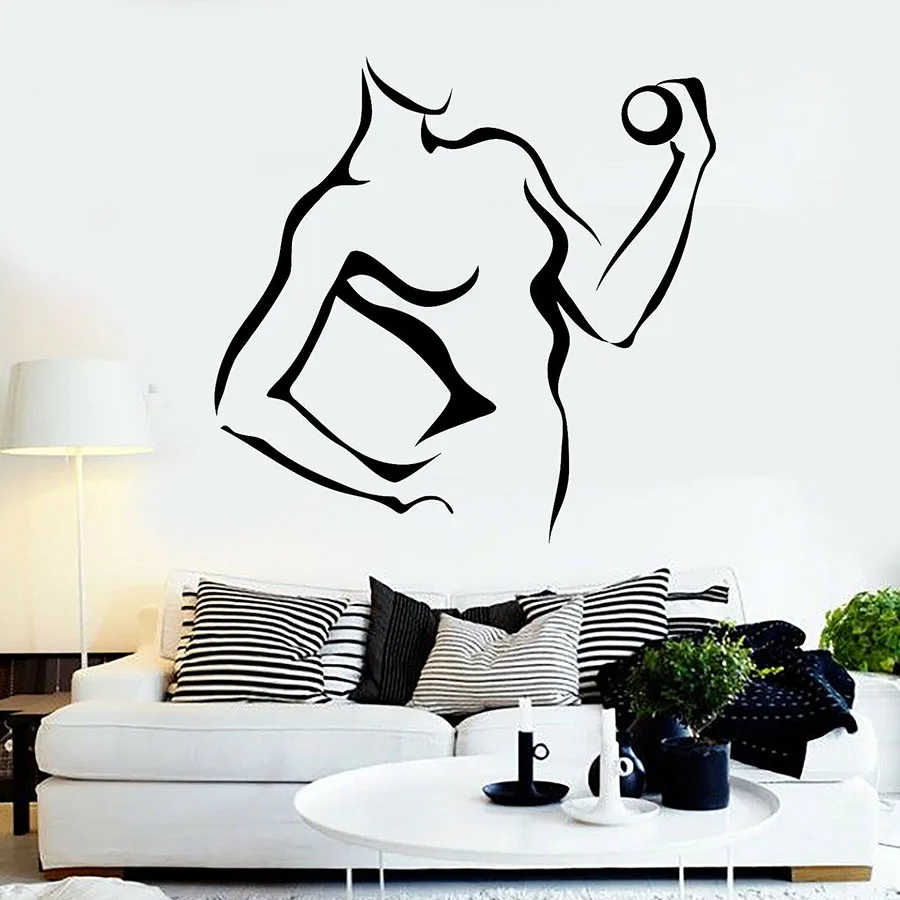 Wall Sticker Girl Fitness Gym Healthy Lifestyle Sport Interior Decor Window Vinyl Decal Bodybuilding Girls Bedroom Mural S1129 | Дом и сад