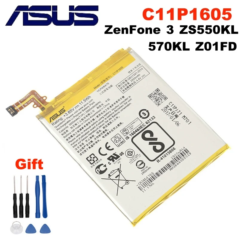 Аккумулятор ASUS C11P1605 3000 мАч для ZenFone 3 ZS550KL ZS570KL 570KL Z01FD | Мобильные телефоны и