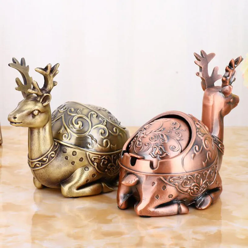 

Cigarette Smoking Accessories Ash Tray Office Ornaments Home Decor Metal Elk Ashtray Creative Personality Ashtray Holder