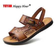 Кожаная мужская обувь; коллекция года; летние мужские пляжные сандалии; мужские сандалии на плоской подошве; высококачественная повседневная Летняя обувь для отдыха; A1245