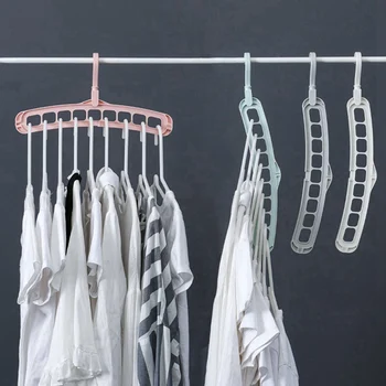 

360 rotating Multi-function Magic Hanger Nine-hole Rotating baby Clothes Hanger Wardrobe Drying Racks Home Storage Hangers