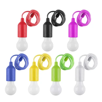 

1PC Outdoor Portable Pull Bulb Light LED Lamp Camping Lantern Battery Powered Colorful LED Bulb Hanging Lamp White Lighting