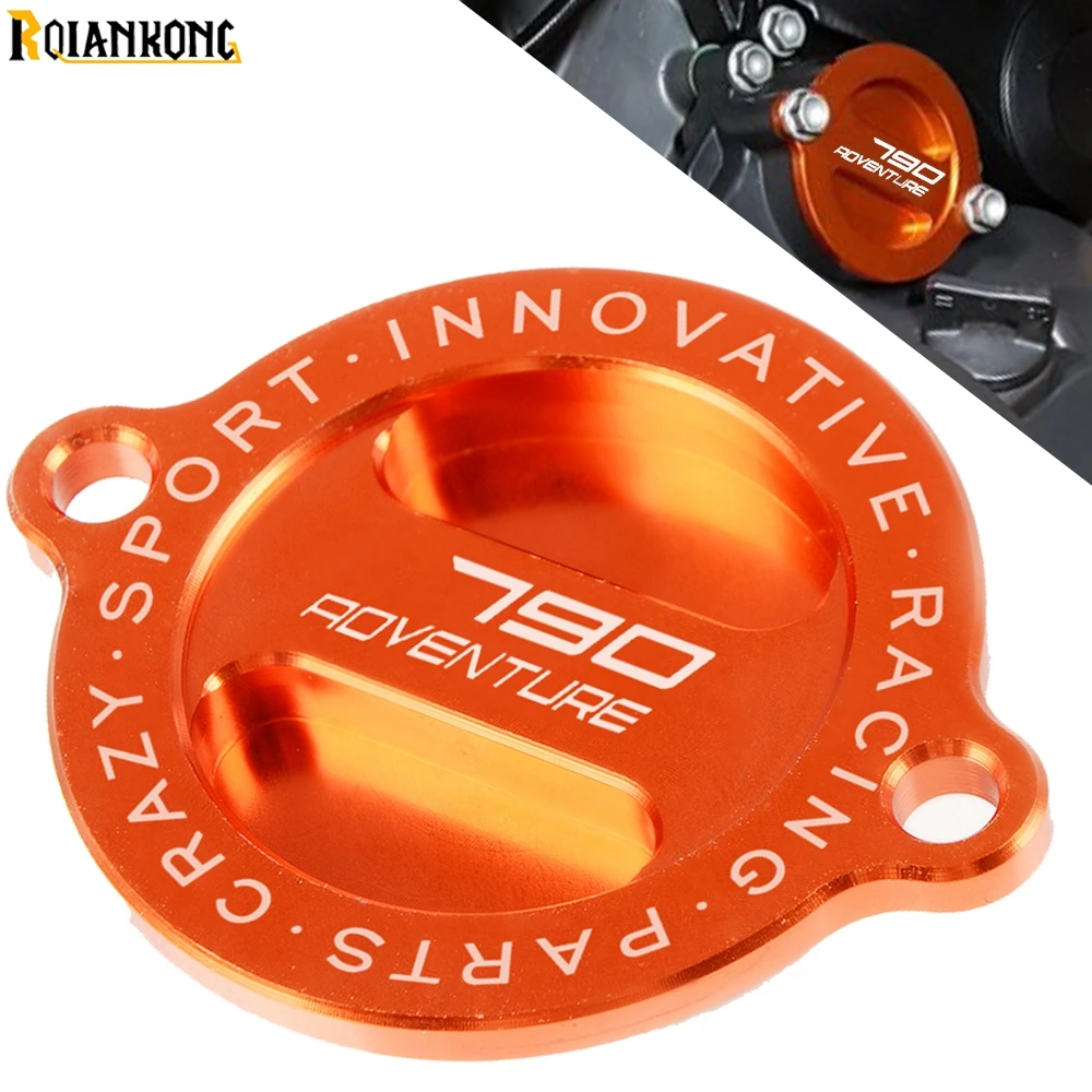 

790Adventure logo CNC Aluminum Motorcycle Accessoriese Engine Oil Filter Cover Cap Protection For KTM 790 Adventure R 2019 2020