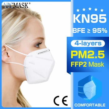 

100pcs FFP2 KN95 Mascarillas Filtering Facial Face Masks Dustproof Safety Nonwoven Earloop Disposable KN95 Cover Mouth Dust Mask