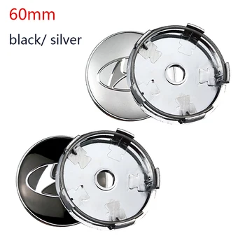 

4pcs 60mm Car Accessories logo Wheel Center Cap rim Badge dust-proof covers Creative decoration emblem sticker For Hyundai Alfa