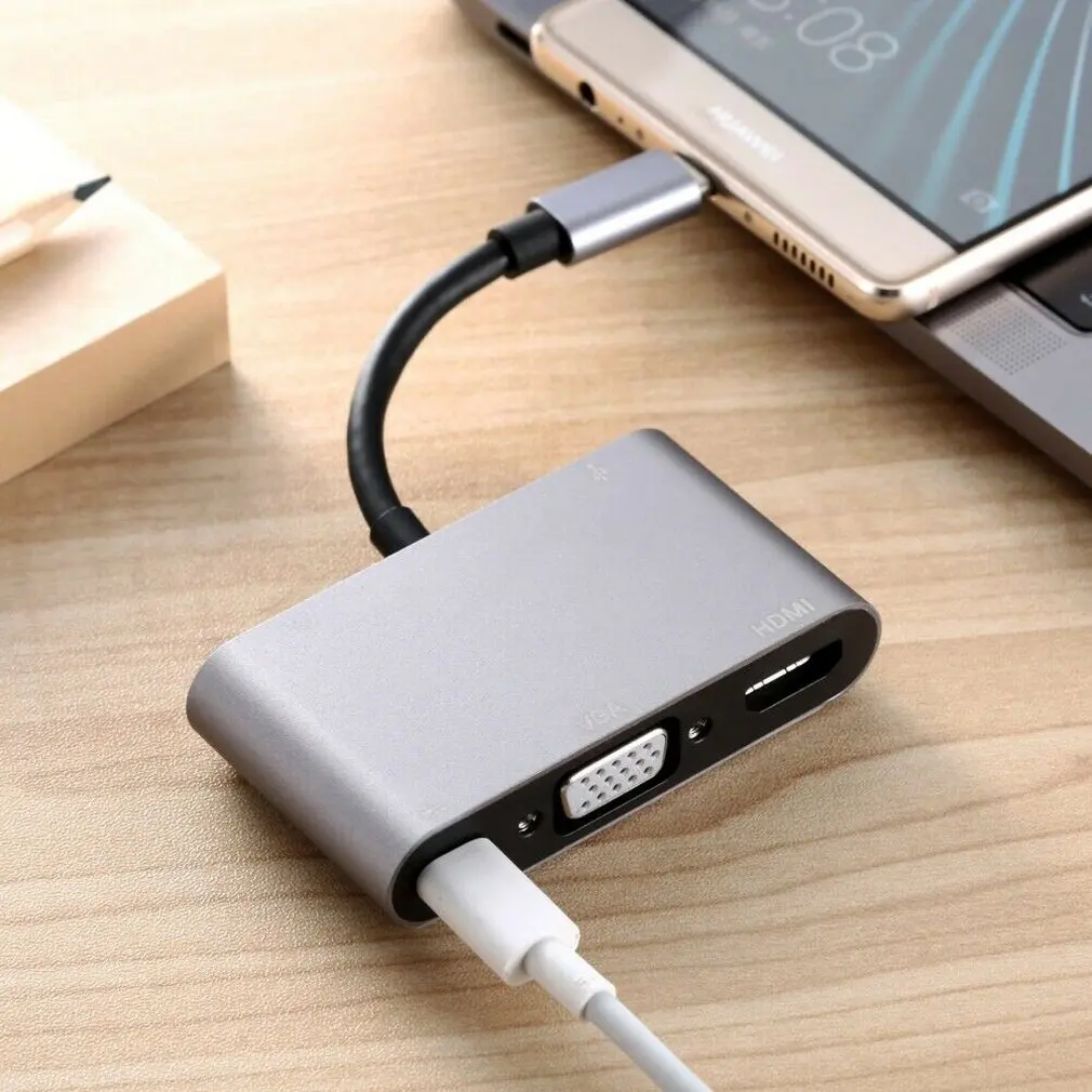 Портативный размер HDMI VGA USB3.0 OTG Женский зарядное устройство аудио-USB-C USB 3,1 type C OTG адаптер конвертер