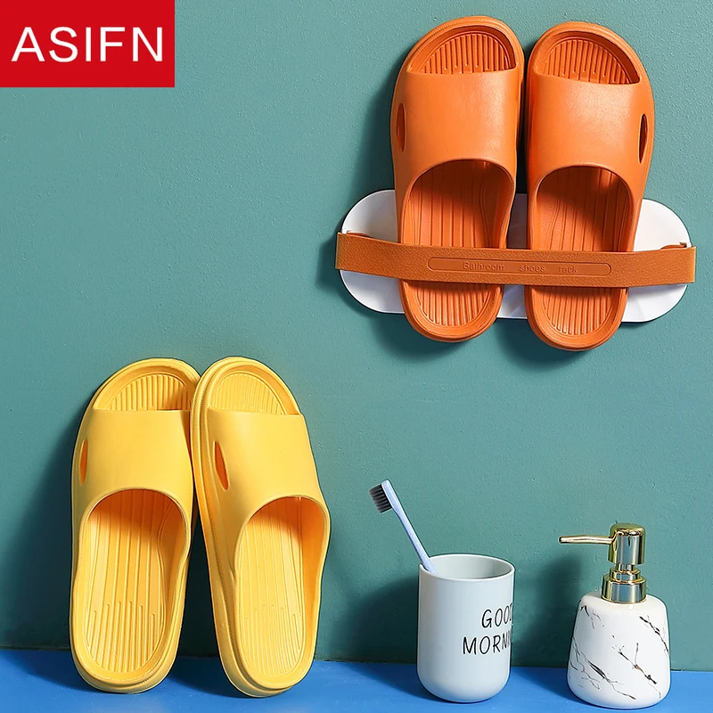 ASIFN Bathroom Slippers for Women Men EVA Slides 3CM Heels Flip Flop Platform Soft Thick Sole Indoor Anti-slip Ladies Bath Shoes images - 6