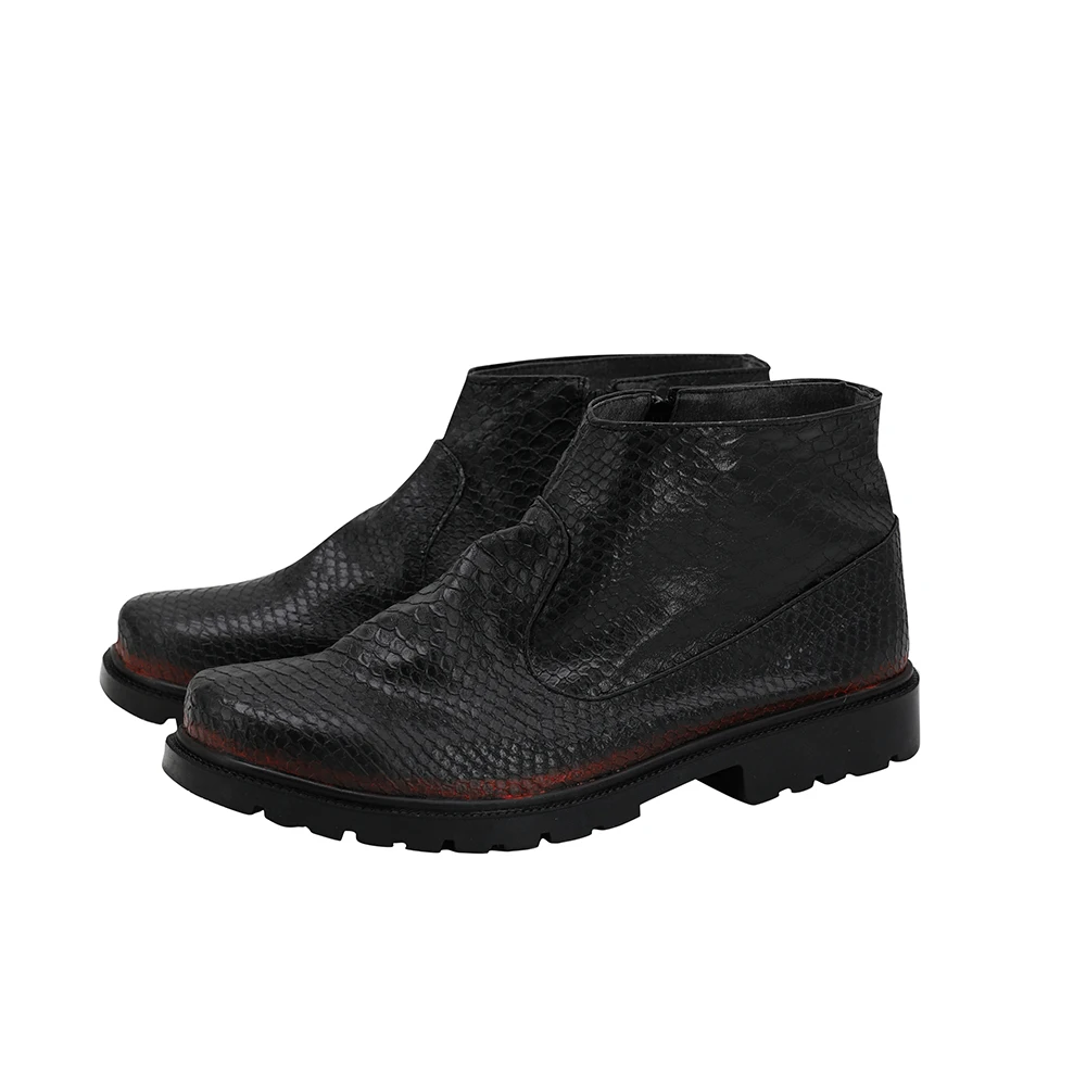 Good Omens Demon Crowley Cosplay Boots Black Leather Shoes Custom Made Any Size (5)