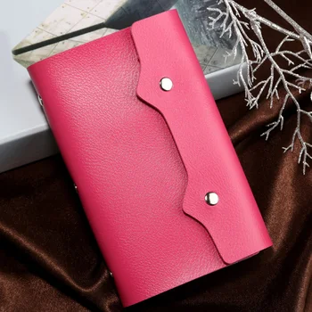 

Portable Gifts 108 Slots Travel Business Mini PU Leather Fashion Storage With Hasp Solid Color Card Bag