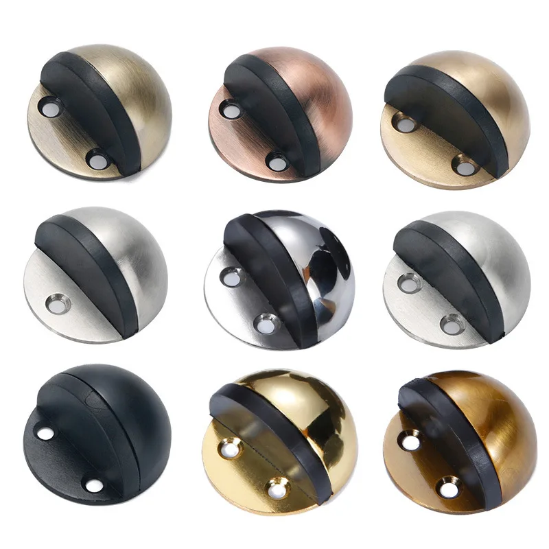 

45mm Diameter Door Holders Catch Floor Mounted Nail-free Stop,Non Punching Sticker Hidden Stainless Steel Rubber Door Stopper