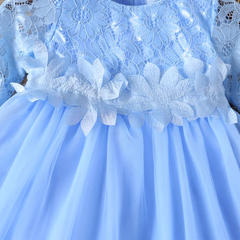 Sodawn/ г.; модное осеннее новое платье для девочек; кружевная сетчатая одежда с длинными рукавами для девочек; платье принцессы для маленьких девочек; одежда для детей