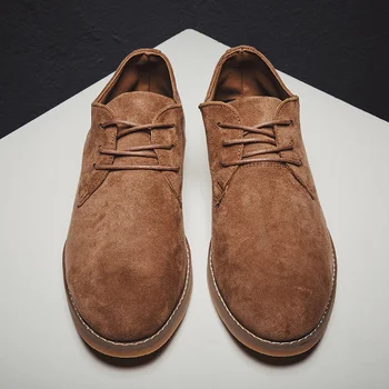 

2020 Men Shoes England Trend Casual Shoes Male Suede Oxford Wedding Leather Dress Shoes Men Comfortable Flats Plus Size 46