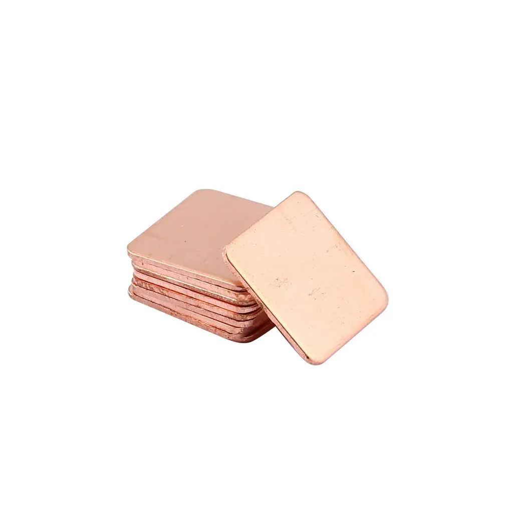 10 Pure Copper Brass Heatsink Shim Thermal Pad Barrier for Laptop Graphics Card 15x15mm Fast Thermal Dissipation