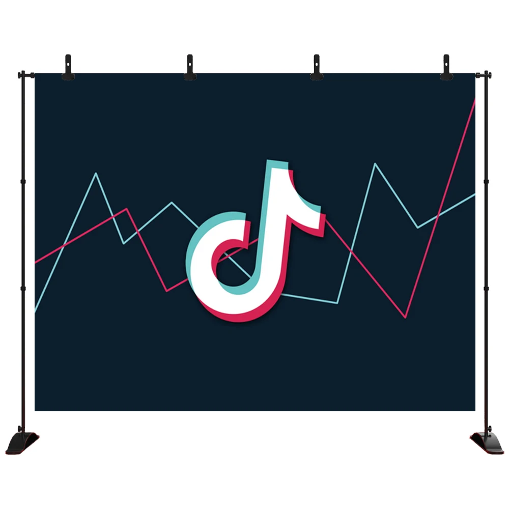 

Musical Symbol Tok Tik Background Beating Audio Frequency Birthday Party Photography Backdrop Photo Booth Studio Banner