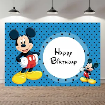 

thin vinyl Mickey boy Birthday Party bow baby showerBanner Backgrounds Printed Professional Indoor Photographic studio Backdrop