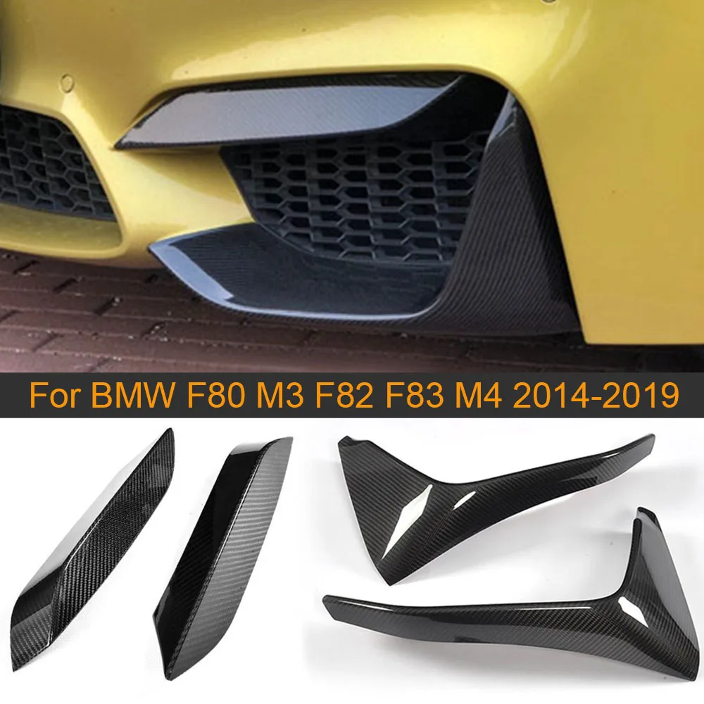 Разветвители переднего бампера из углеродного волокна для BMW F80 M3 Sedan 4D F82 F83 M4 Coupe 2D