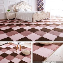 Один кусок 30x30 см EVA пены DIY головоломка коврик длинные ворсинки мохнатый ковер мягкий плюшевый коврик для детей Детский игровой коврик