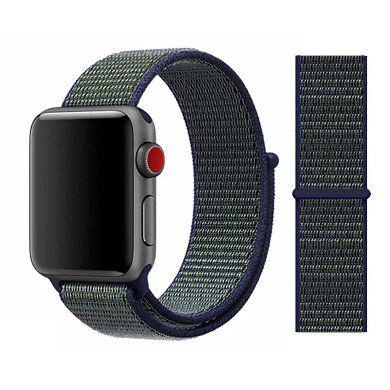 Нейлоновый ремешок для apple watch группа 4/5 44 мм/40 мм, correa apple watch 3 42 мм/38 мм iwatch серии 5/4/3/2 разноцветный коннектор ремешок для часов - Цвет ремешка: Fog gray