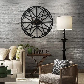 

20 Inches Large Iron Wall-Mounted Clock Silent European Style Clocks Home Decor Office Modern Design Hanging Wall Watch Clock
