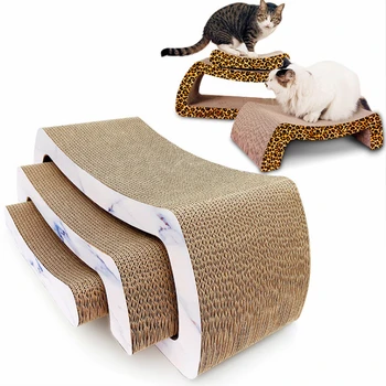 

Three-piece Set Cat Scratcher Toy High-density Corrugated Paper Cardboard Furniture Cats Scratching Posts Kitten House Condos