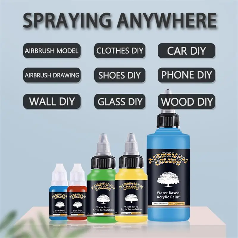 Acrylic Paints Airbrush Acrylic Paint 1/3/5*30ml /Bottle 24 Colors Waterproof Pigments for Car & Wall Decoration Model Coloring DIY