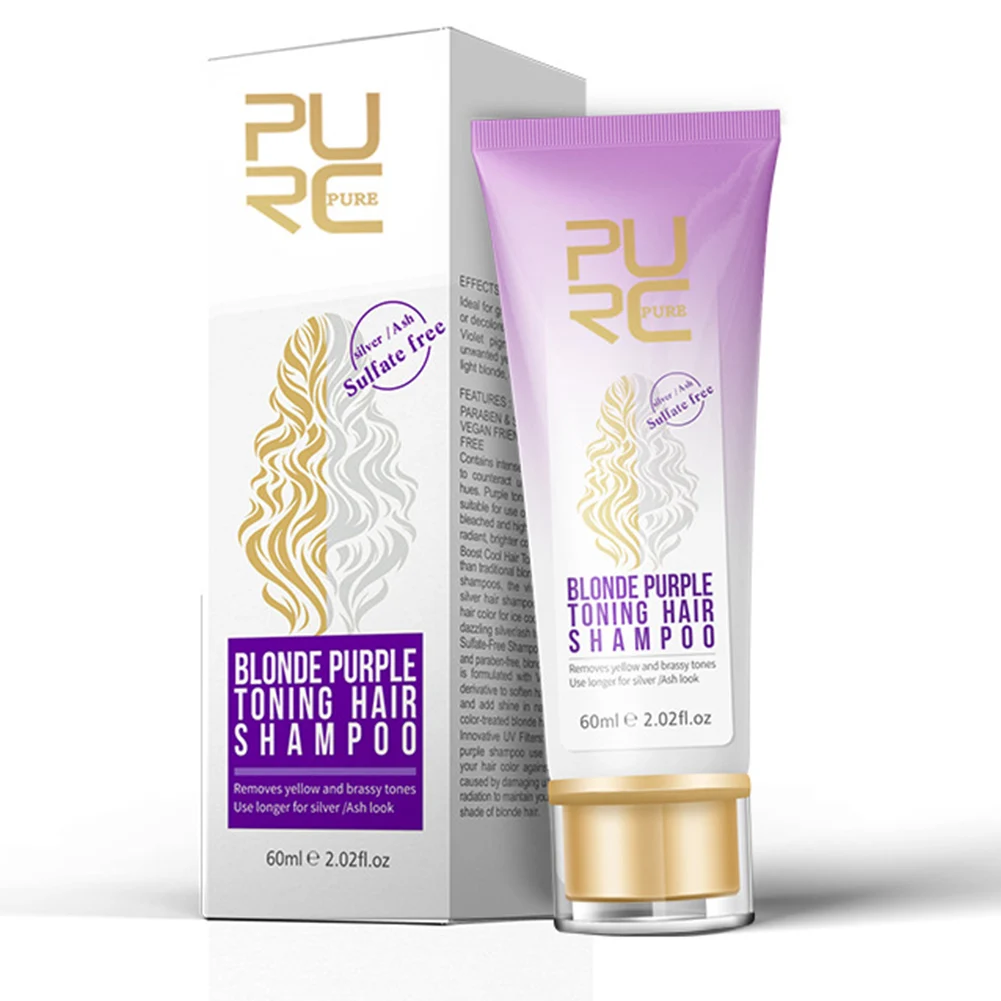 New 100ML Purple Hair Shampoo Removes yellow and brassy tones for silver Ash look Hairdressing Tools | Красота и здоровье