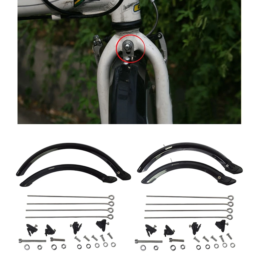 Unbreakable Mudguards Folding BMX Bike City V-brake Front & Rear Mud Guard Set
