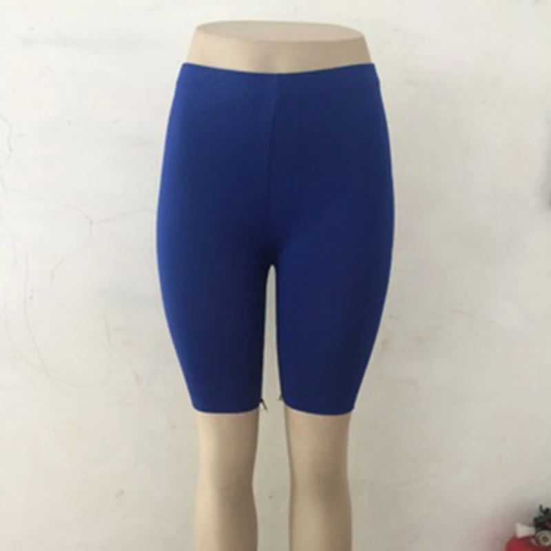 blue Новые женские Модные Повседневные Удобные одноцветные шорты для велоспорта с высокой талией, спортивные шорты для танцев, спортзала, байкеров - Цвет: blue