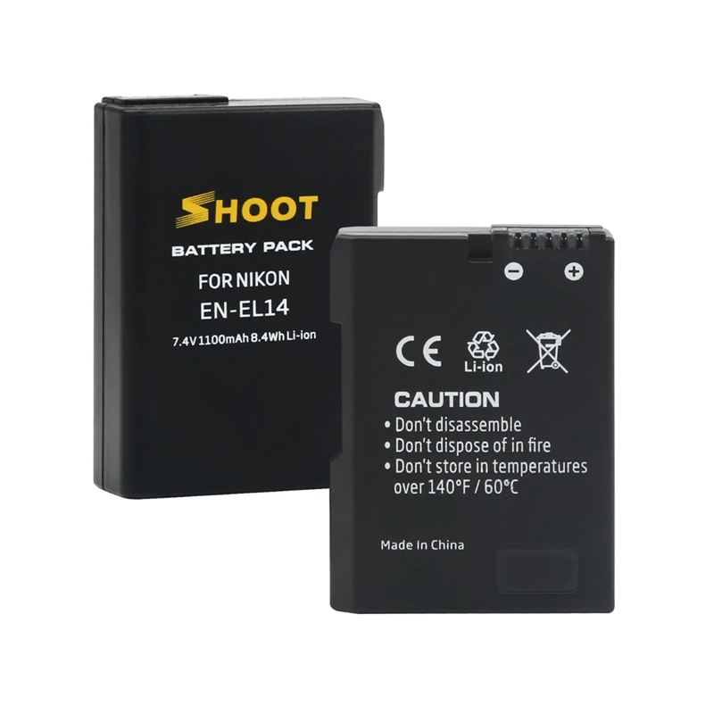 Снимать RU EL14 EN-EL14 EN-EL14A RU EL14A Батарея+ ЖК-дисплей USB Dual Зарядное устройство для Nikon D3100 D3200 D3300 D5100 D5200 D5300 P7000