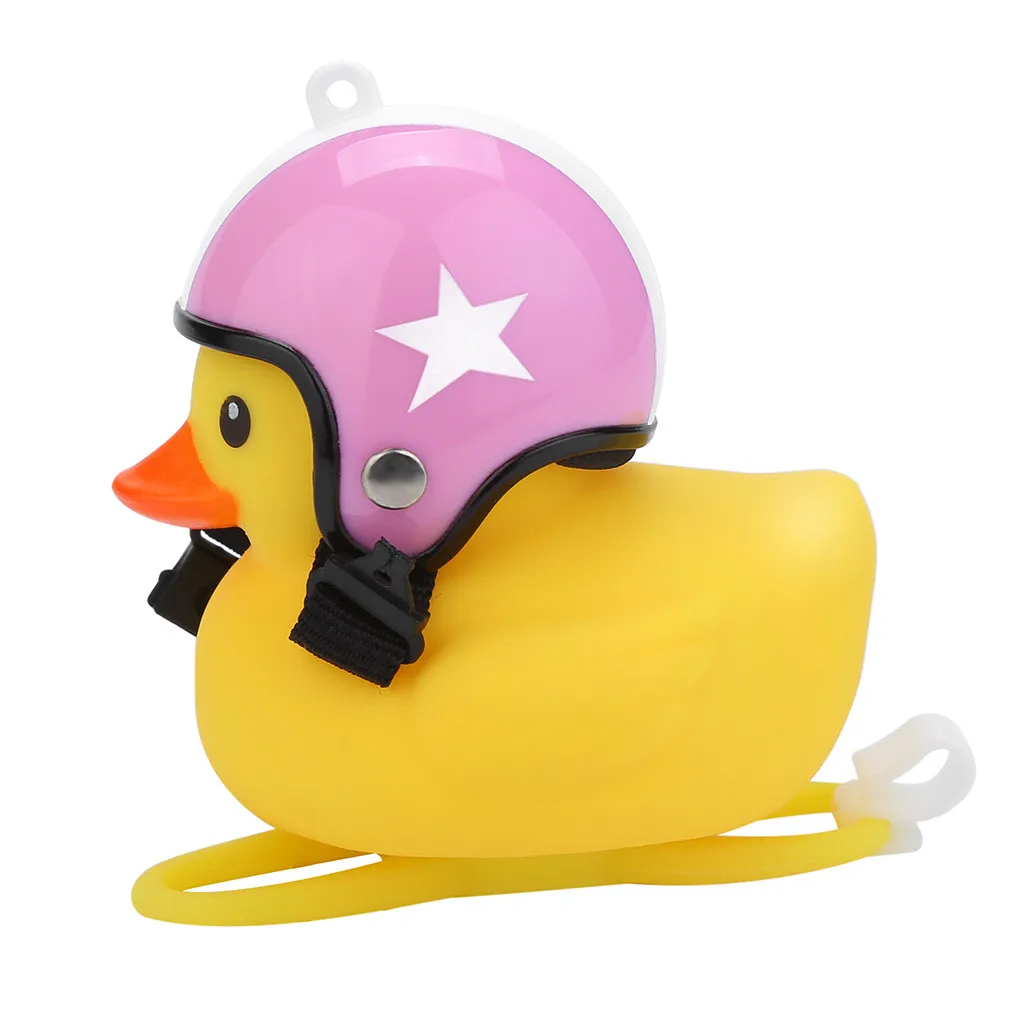 Flash Deal Bicycle Bell Duck Head Light Vibration Light Yellow Propeller Small Yellow Duck Helmet Bamboo Dragonfly Duck Shape New Hot #N 35