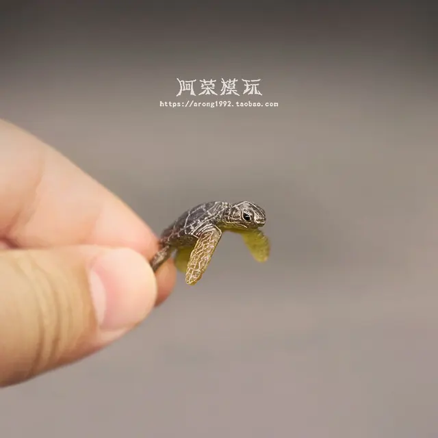Miniatures Marine Life Sea Turtle Model Ornaments Ocean Animal Cute Mini Tortoise Aquarium Decoration Fish Tank Accessories Toys 3