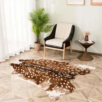 

2020 New Style Artificial Fur Sika Deer Carpet 78*108cm Home Decoration Carpet Bedroom Floor Mat Carpets for Living Room