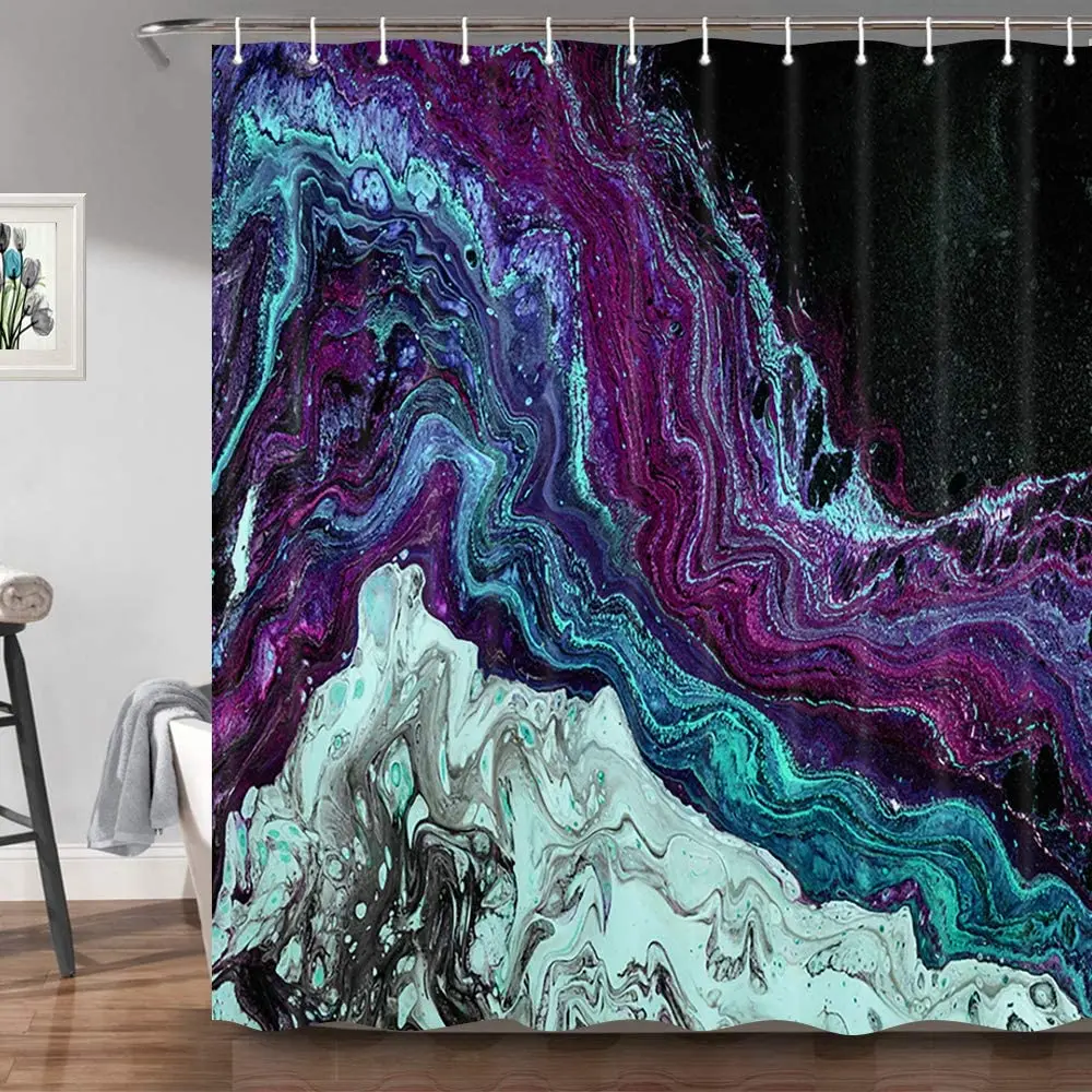 Modern Abstract Painting Artwork Bath Shower Curtain Fabric Waterproof 