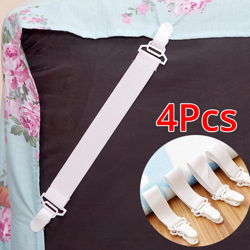 

4 PCS Bed Sheet Mattress Cover Blankets Home Grippers Clip Holder Fasteners Elastic Straps Fixing Slip-Resistant Buckle